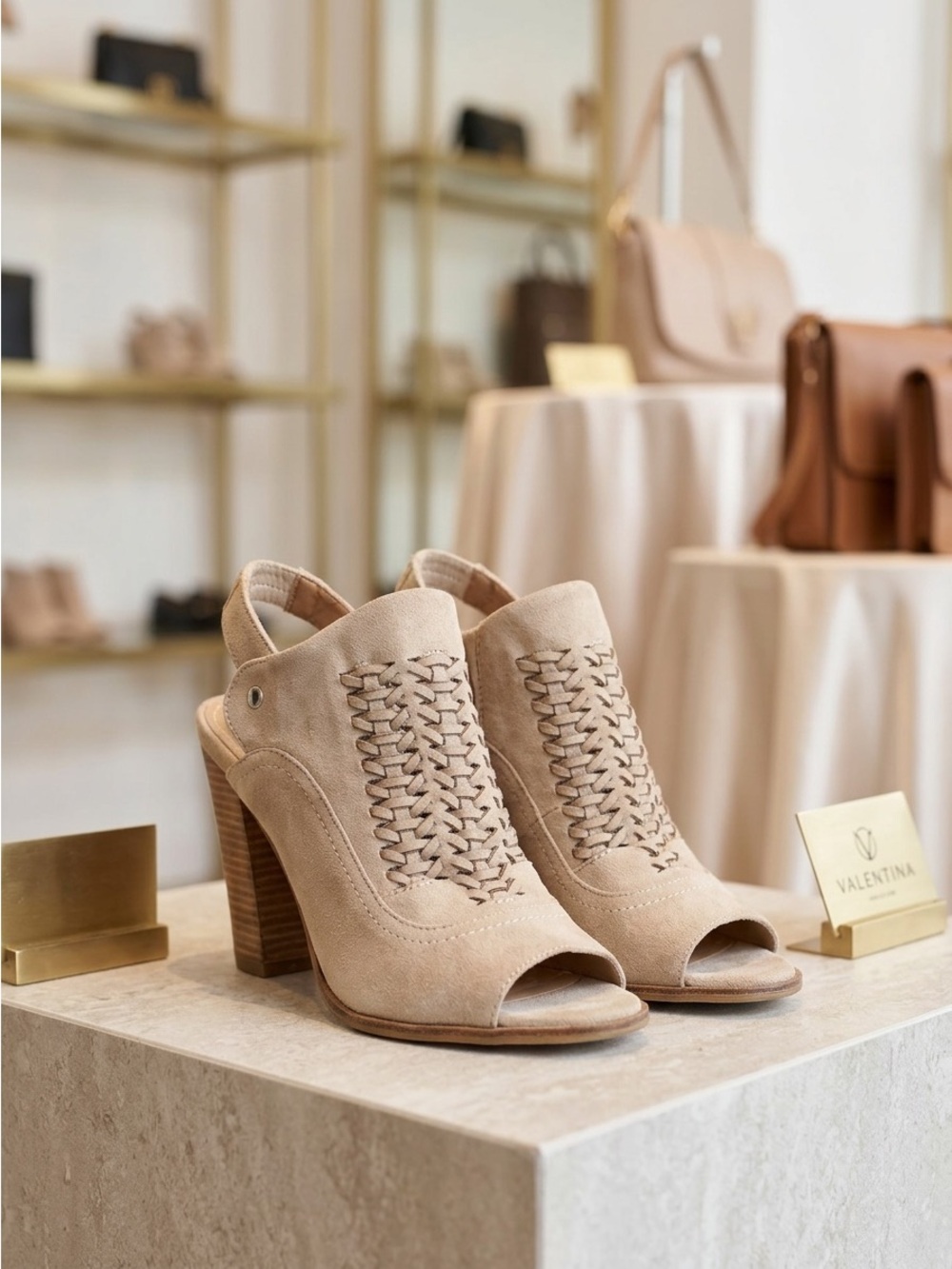 Beast Fashion Vegan Suede Peep Toe